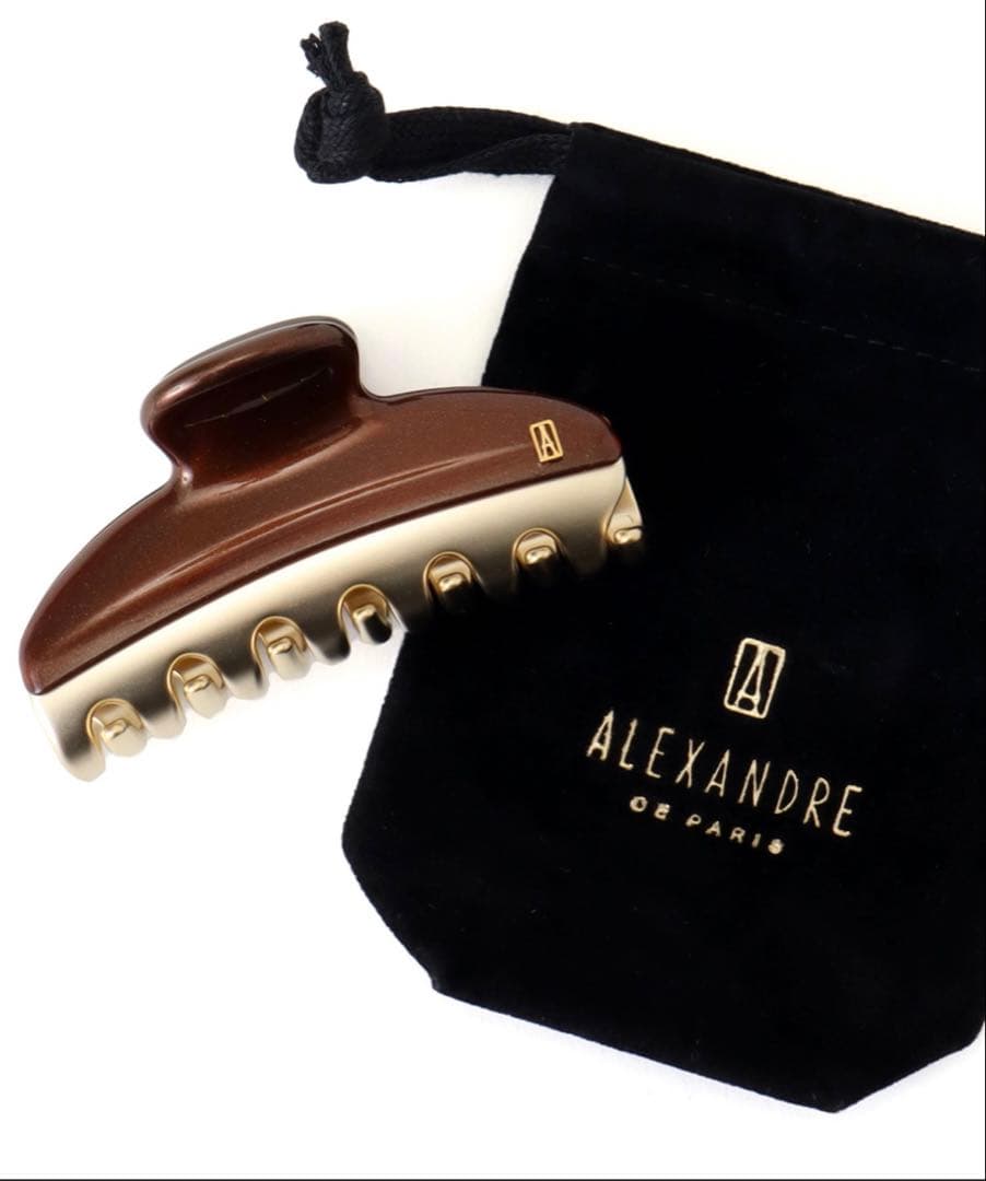 ALEXANDRE de PARIS ヘアクリップ ブラウン/アイボリー