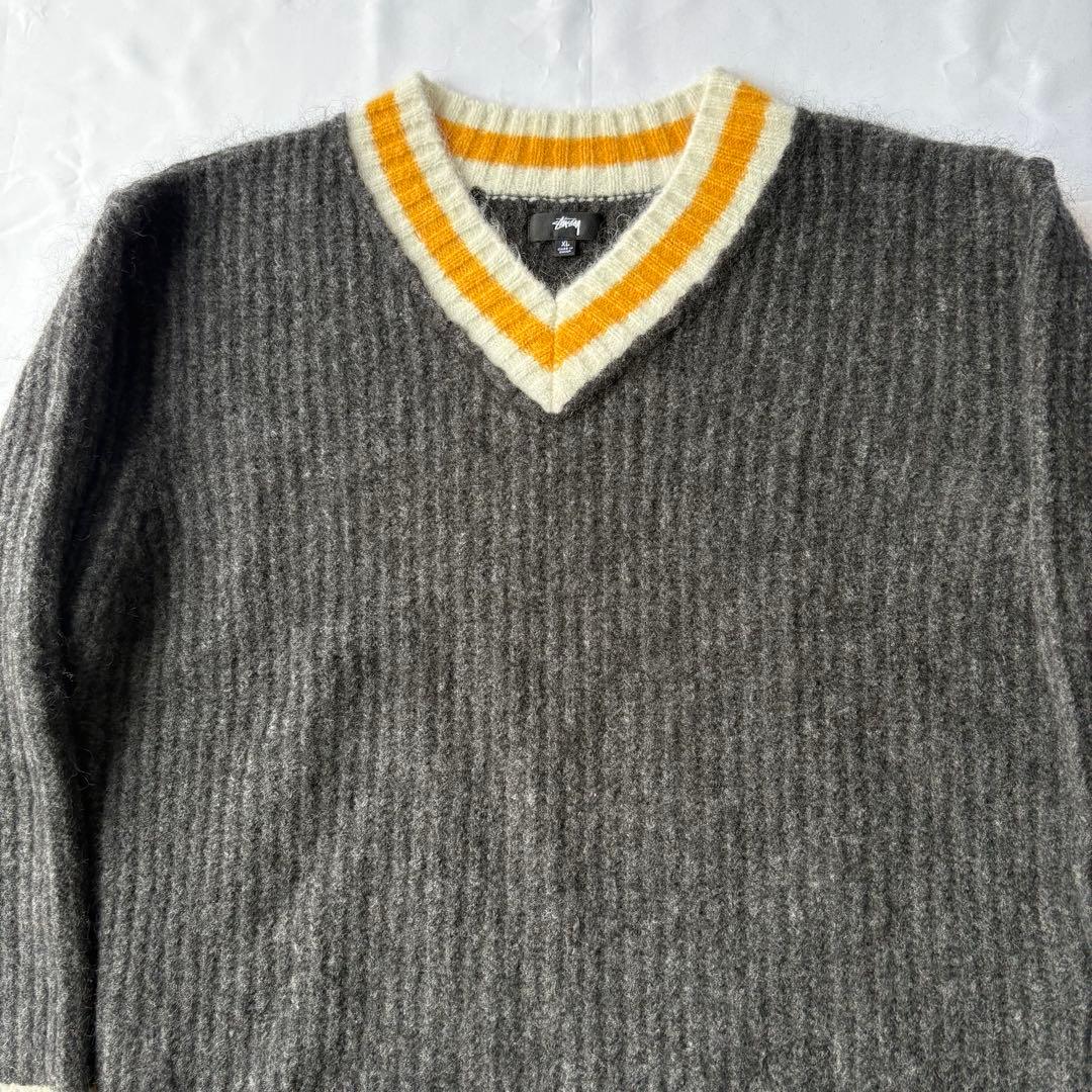 STUSSY MOHAIR TENNIS SWEATER モヘア ニット XL