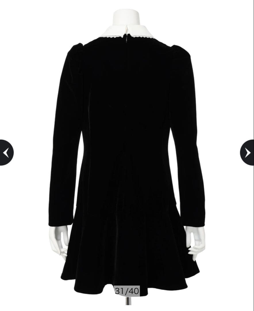 Rirandture ベルベットカラーミニワンピース