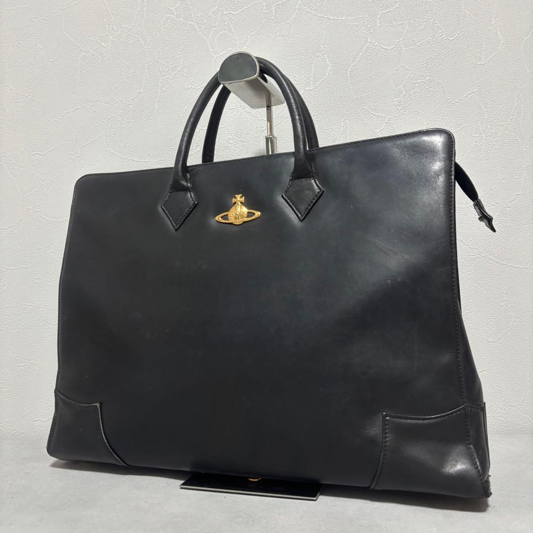 良品✨ヴィヴィアンウエストウッド ビジネスバッグ レザー 黒 オーブロゴ 金具