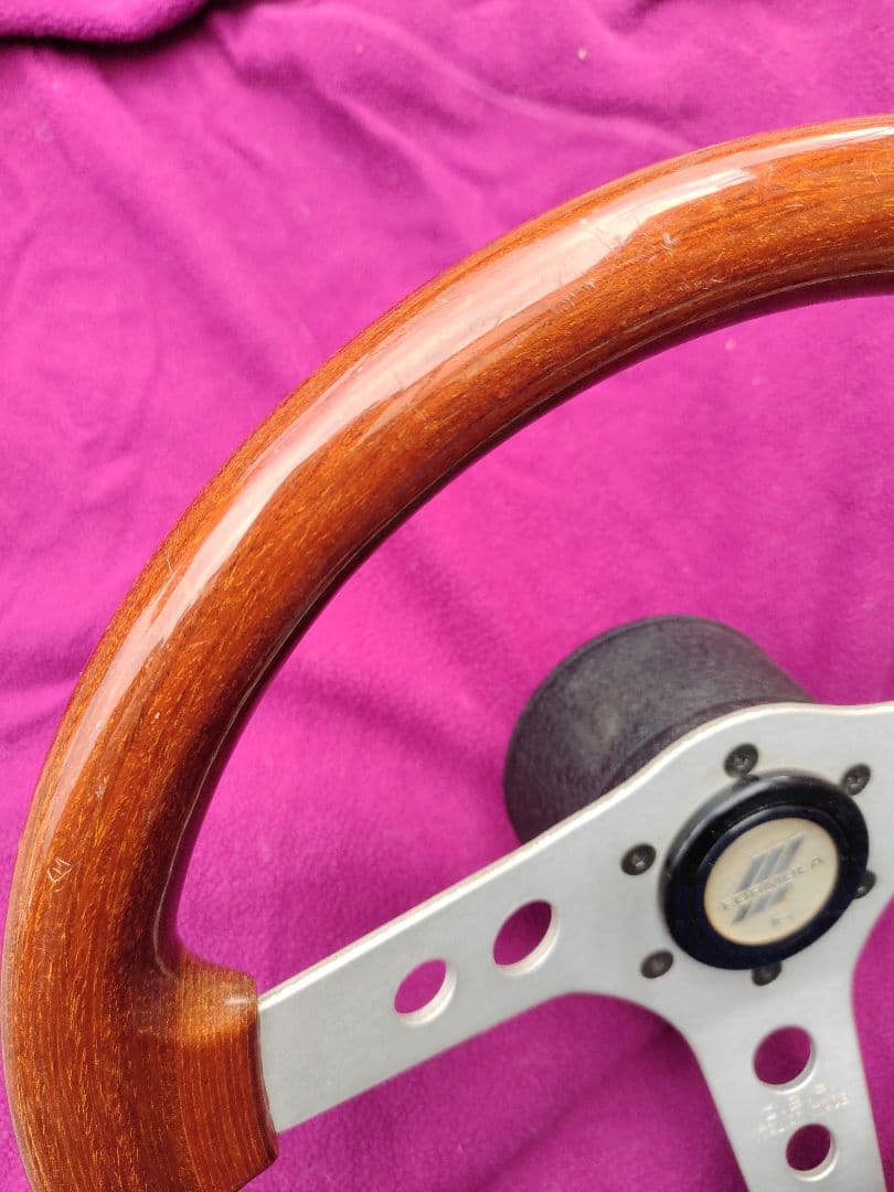 希少.旧車・OBA 35∅ ウッドステアリング 　ITALAN MADE