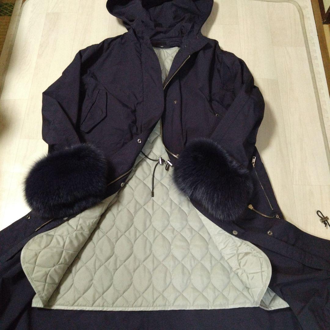 限定セール！エムフィル ファー付きネイビーコート