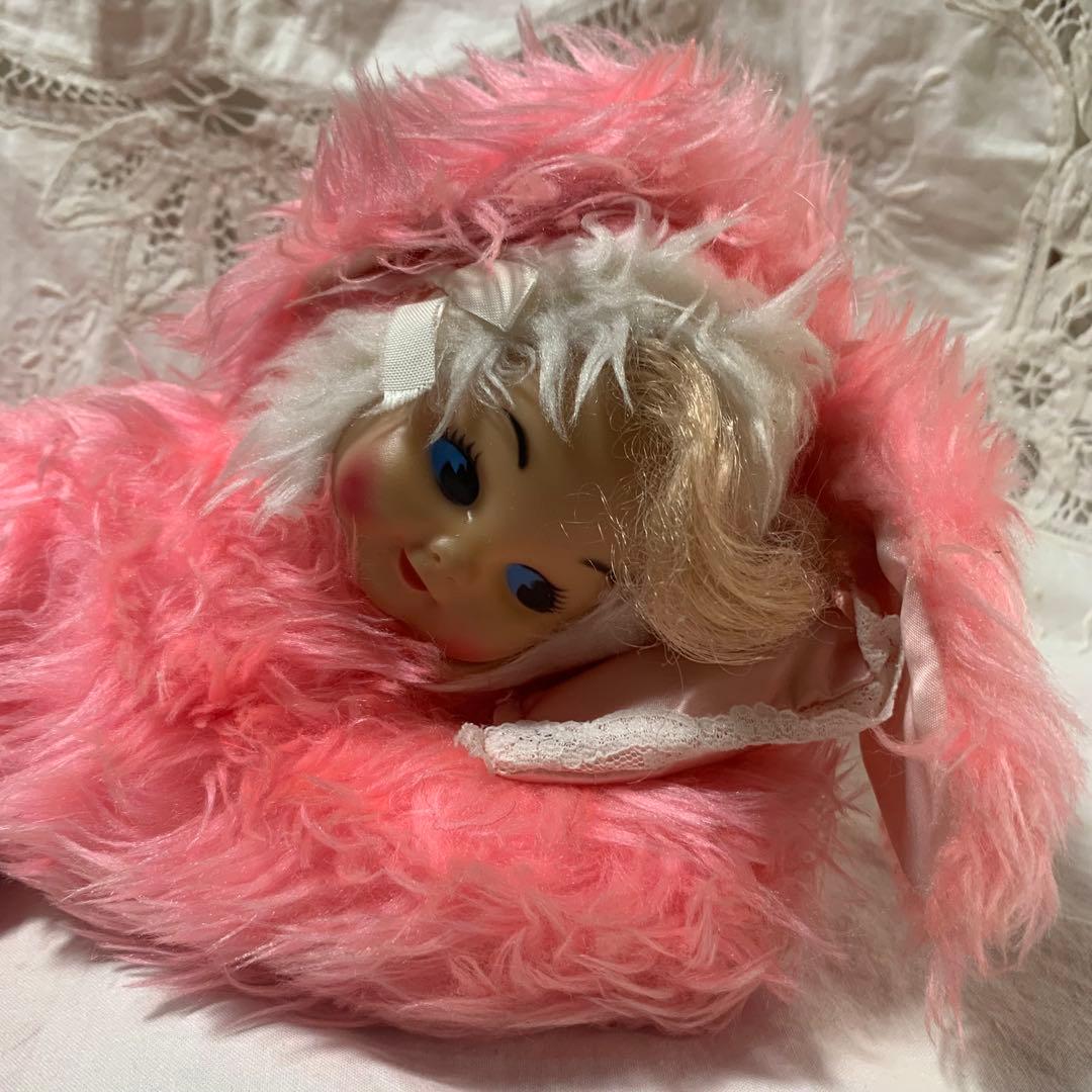 ヴィンテージ　ラバーフェイスドール　バニー　オルゴールつき