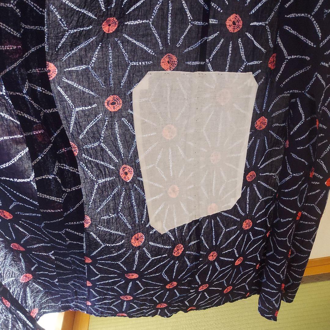 有松絞り　浴衣　麻の葉柄　レトロな雰囲気　トールサイズ