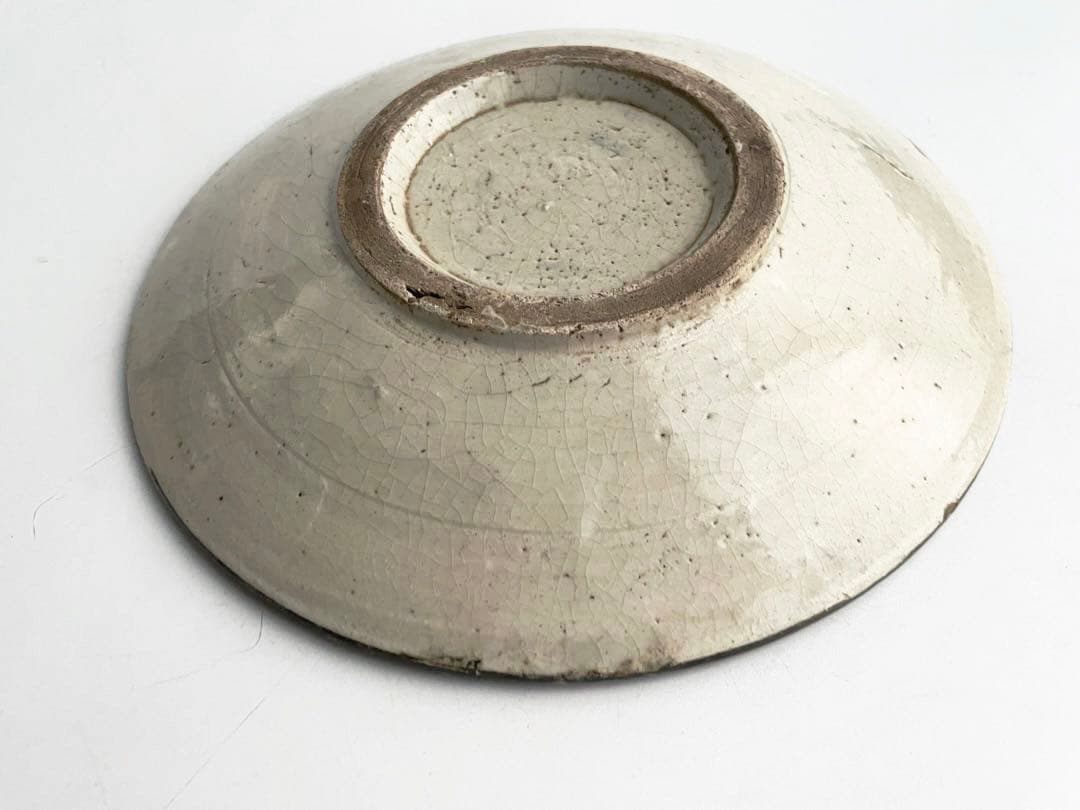 骨董　アンティーク　瀬戸　七寸皿　絵瀬戸　紅葉文様　石皿