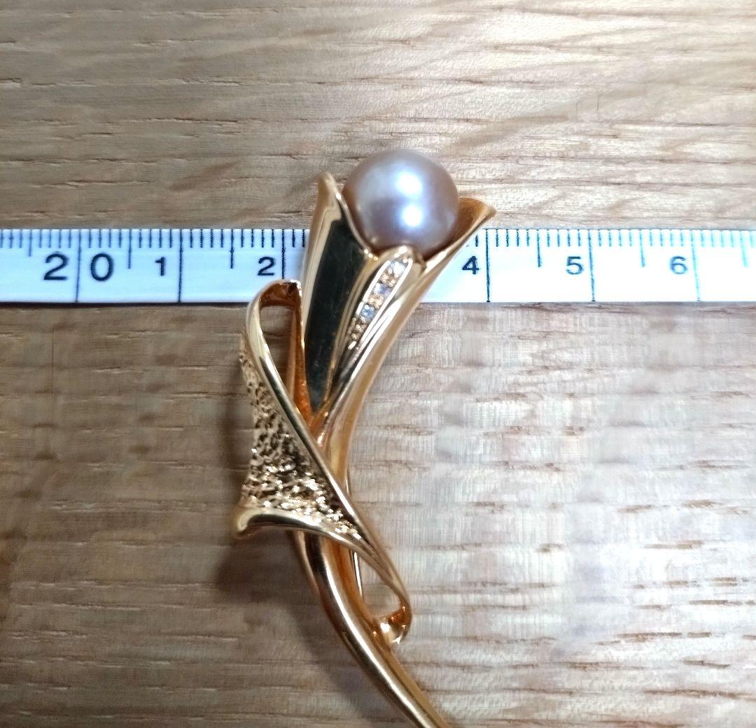 ★ままんれーぬ★　ゴールデンパール　ブローチ　重量12.61g