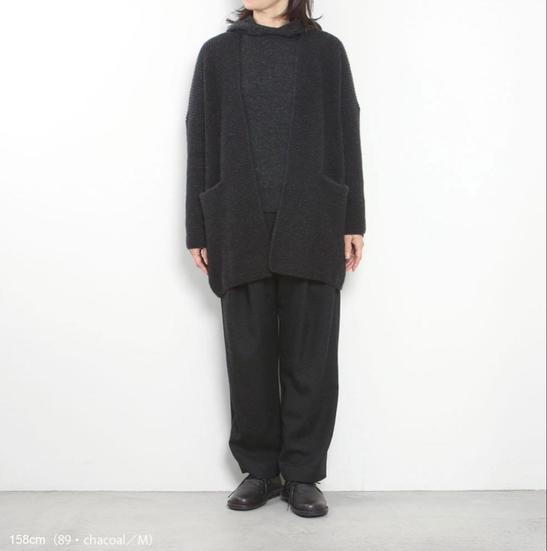 A18158 美品 エヴァムエヴァ ウールフォックスショートローブ チャコール