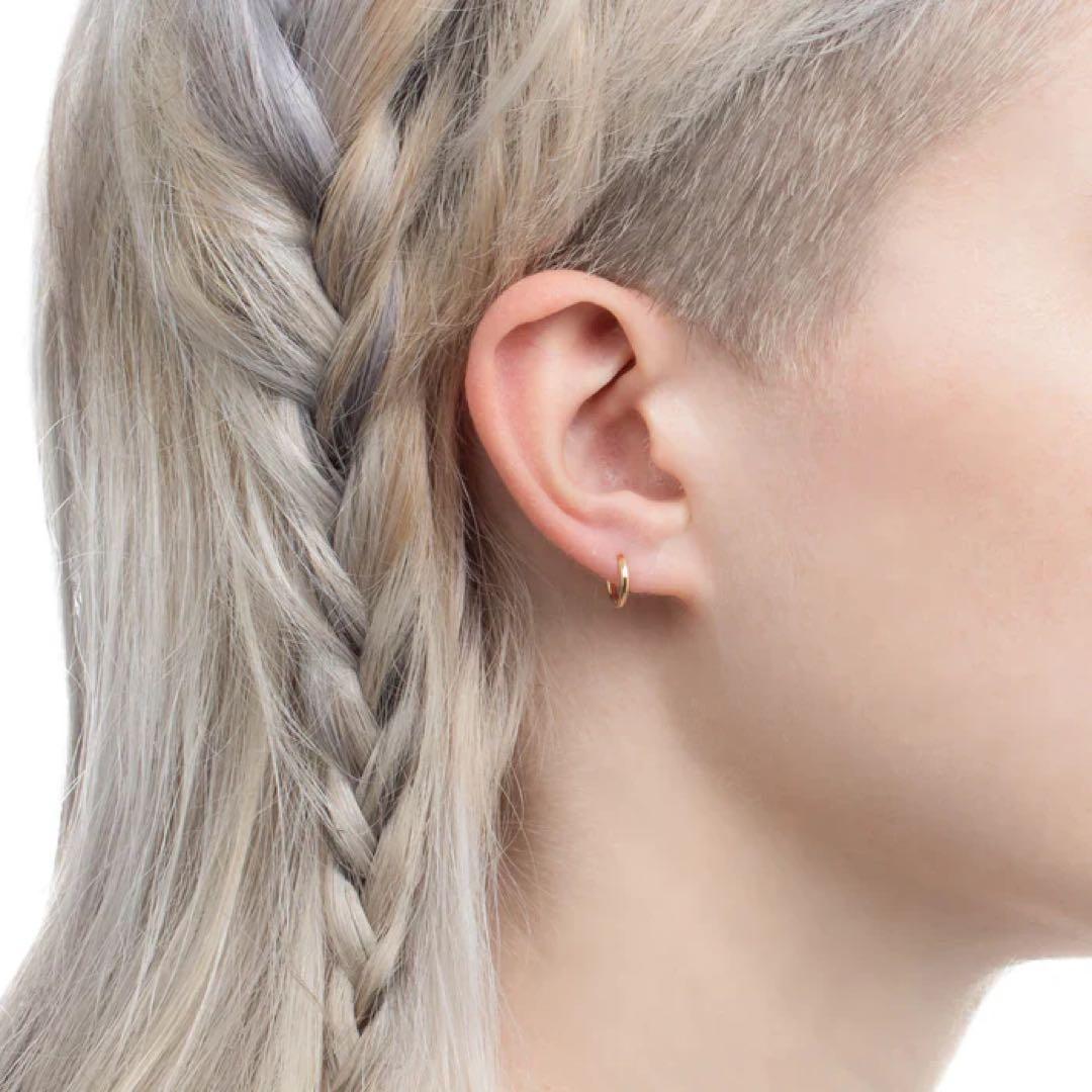 新品★ヒロタカ　K18 MANHATTAN フープ ピアス XS サイズ