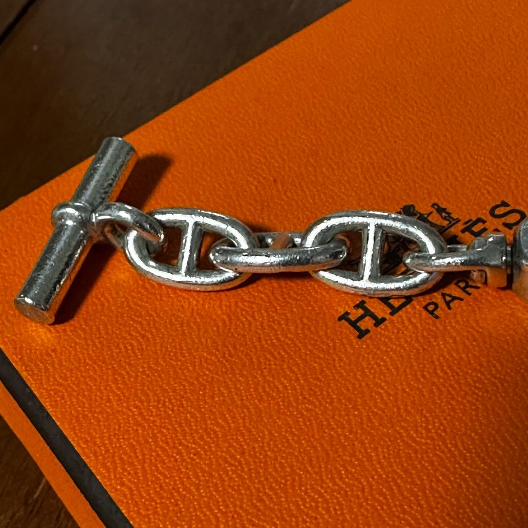 エルメス　ヴィンテージ　シェーヌダンクル　キーホルダー　キーリング　SV925