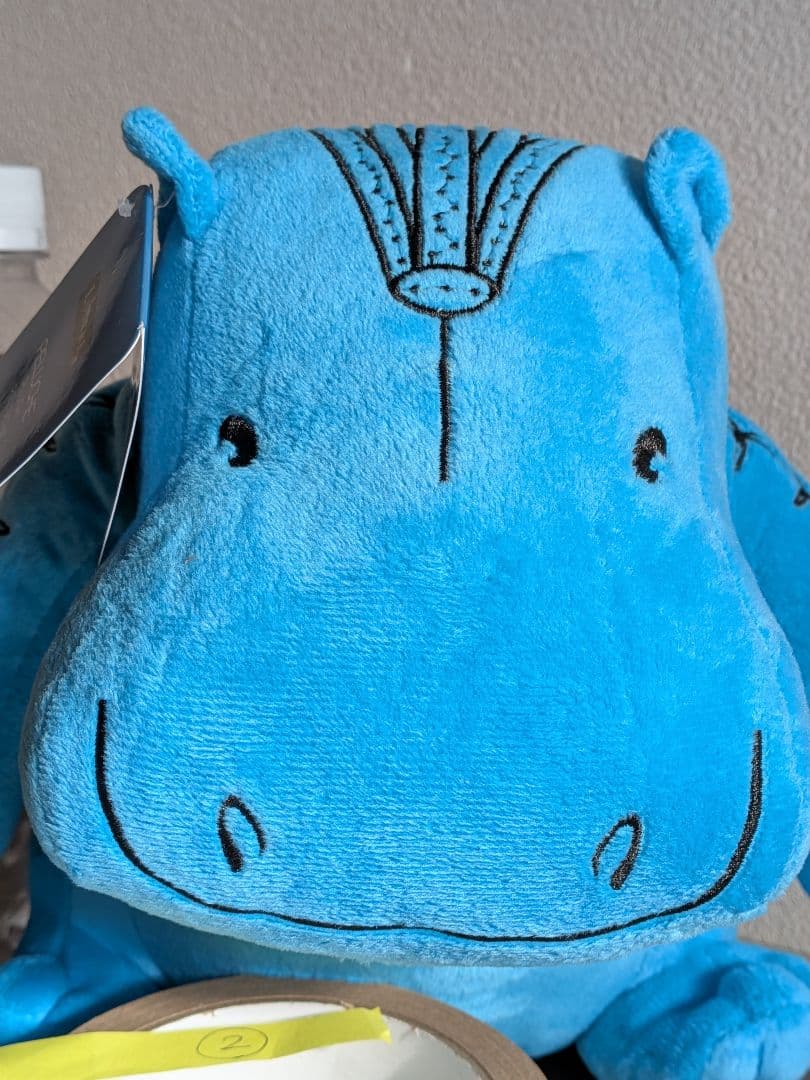 新品青いカバぬいぐるみ大サイズ２ルーブル美術館古代エジプト幸運　グッズ
