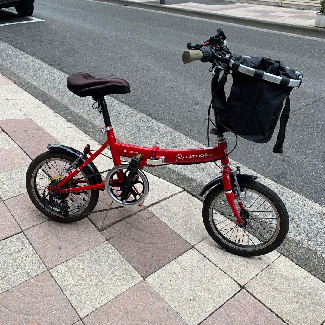 シトロエン　折りたたみ自転車　赤　変速あり　16インチ