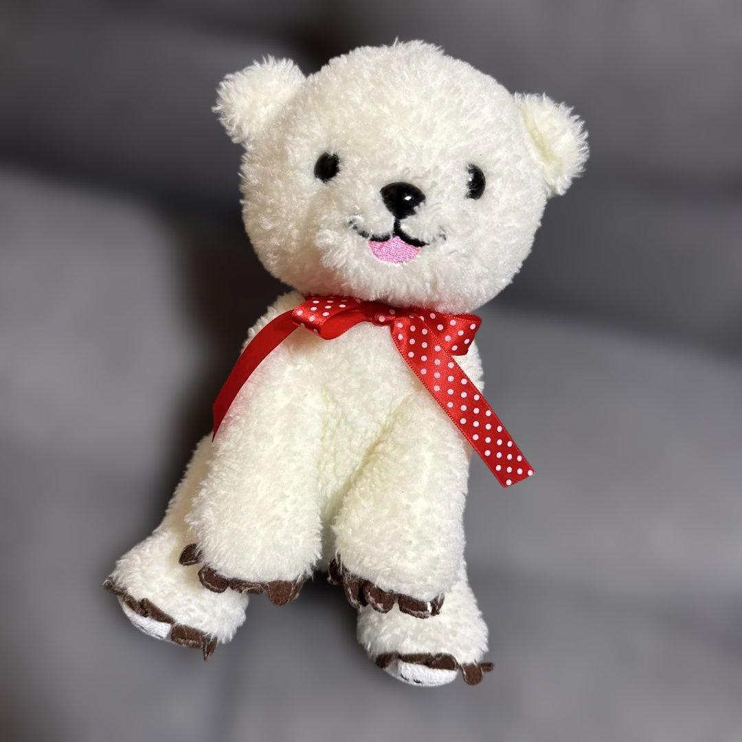しろくま　アカシアちゃん　ぬいぐるみ（コロルくんの妹）北海道　赤リボン