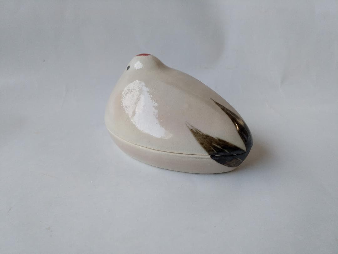 平安 高野昭阿弥 鶴香合 茶道具 懐石道具 香合 共箱 新品 未使用 保管品