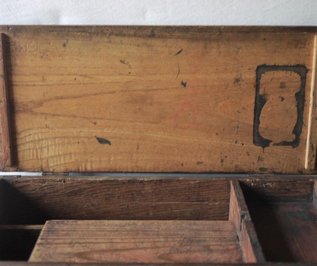 小箪笥　道具箱　帳場箱　硯箱　銭箱　小引き出し　鋲金具　古民具　時代民芸家具