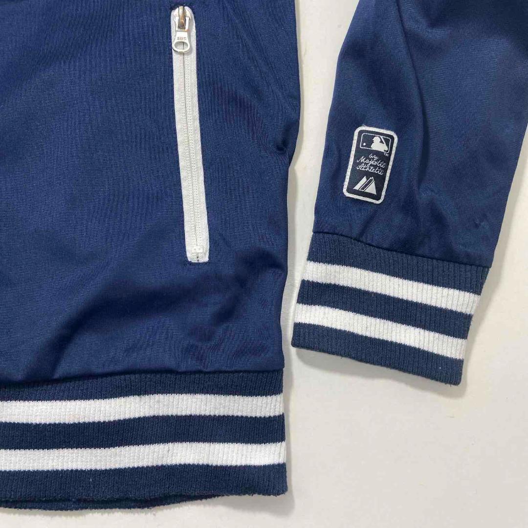 ニューヨーク ヤンキース スタジャン 刺繡ロゴ マジェスティック 古着 XL 紺