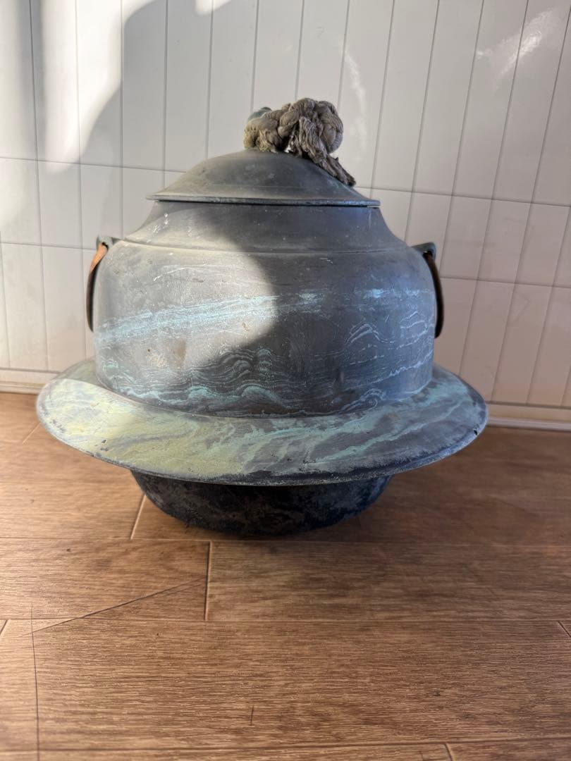 昭和レトロ　茶釜　特大銅釜 鉄製五徳 茶道 古道具レア