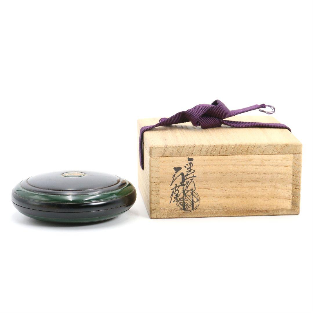 辻石斎作 秋草に鈴虫蒔絵 香合 茶道具 共箱共布　C900　N8