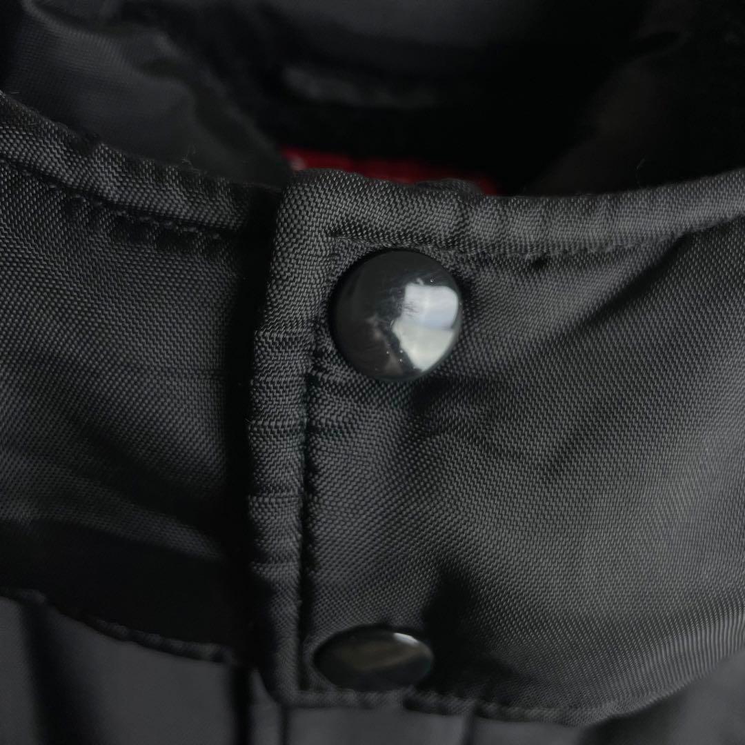 【2WAY】シュプリーム☆両袖ロゴ 裏地ボア ナイロンジップジャケット 黒 L