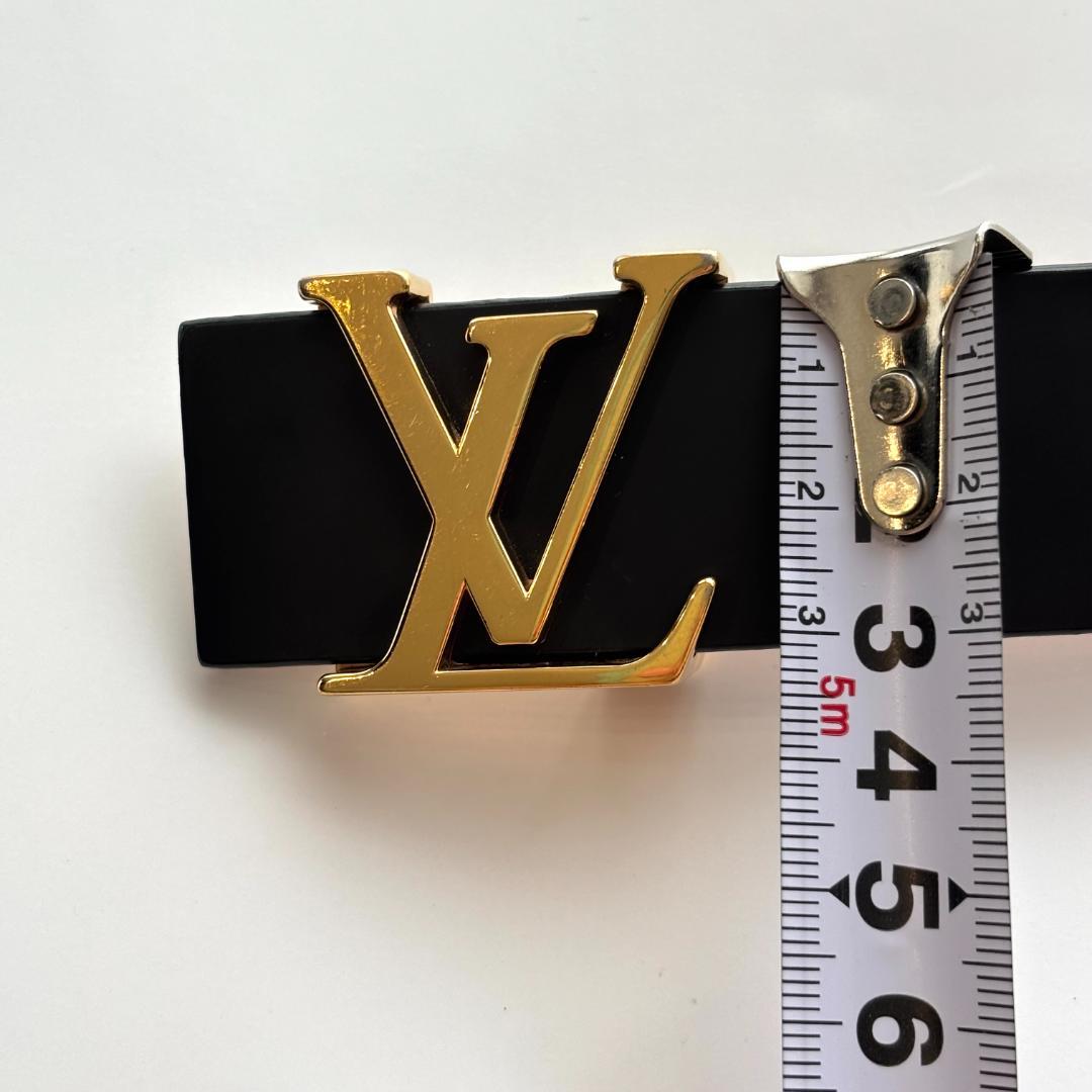 【美品】ルイヴィトンベルトLVイニシャル 黒LOUIS VUITTON
