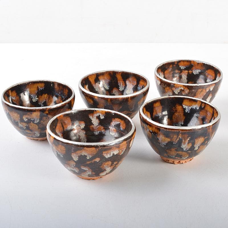 中国　吉州窯　玳玻天目　煎茶碗　五客　F　R5571