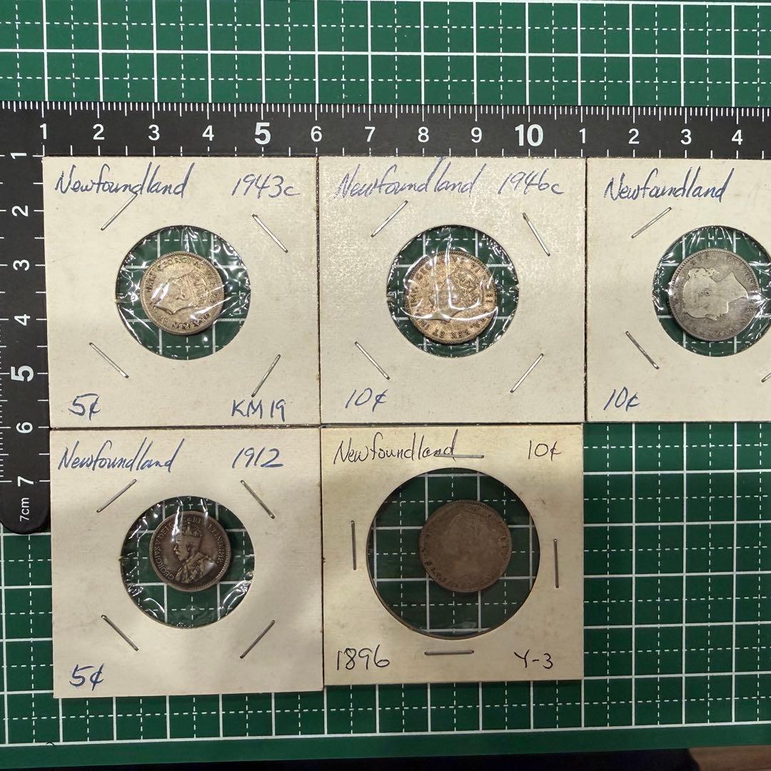 No.68 アンティーク 銀貨 5点まとめ ニューファンドランド 5 10セント