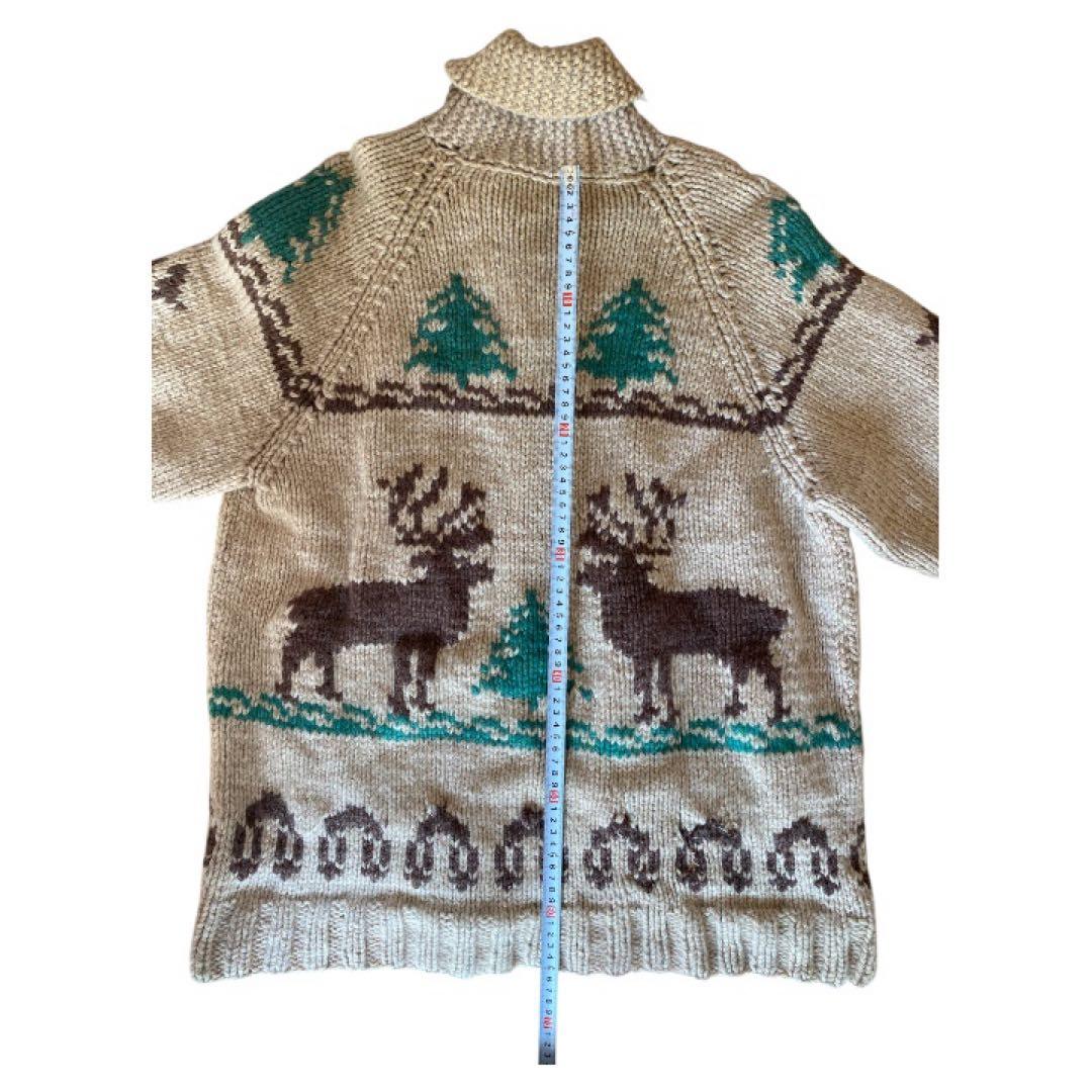 60s カウチンセーター トナカイ柄　ウールニット ヴィンテージ