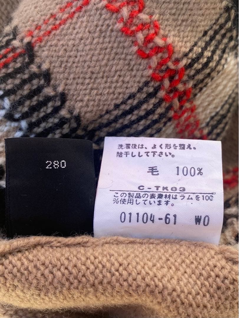 タダクニ Burberry's ベージュ Vネックセーター 2L