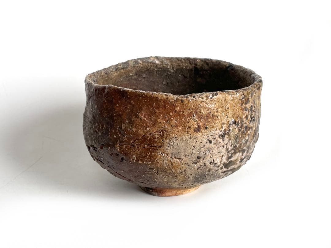 陶芸家　中村梅山　茶碗　抹茶碗　加賀　石川県　素焼き　手捻り　共箱