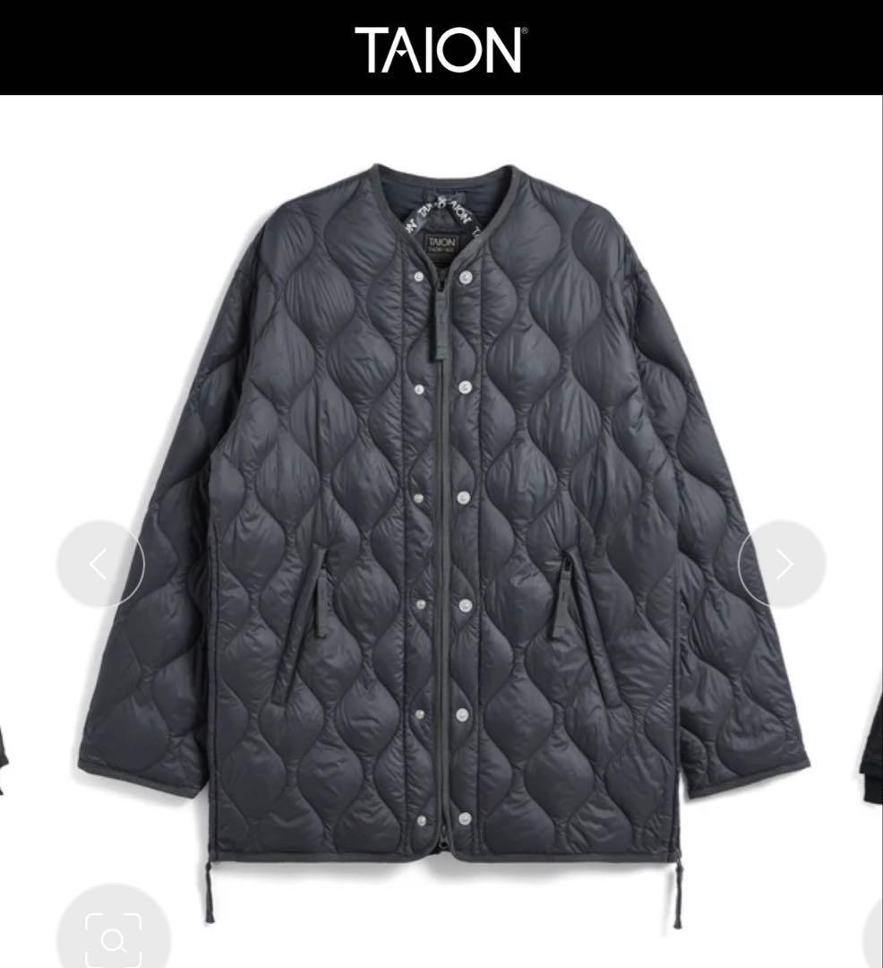 TAIONタイオン　ミリタリー M65 Wジップ ダウンジャケット　Dチャコール