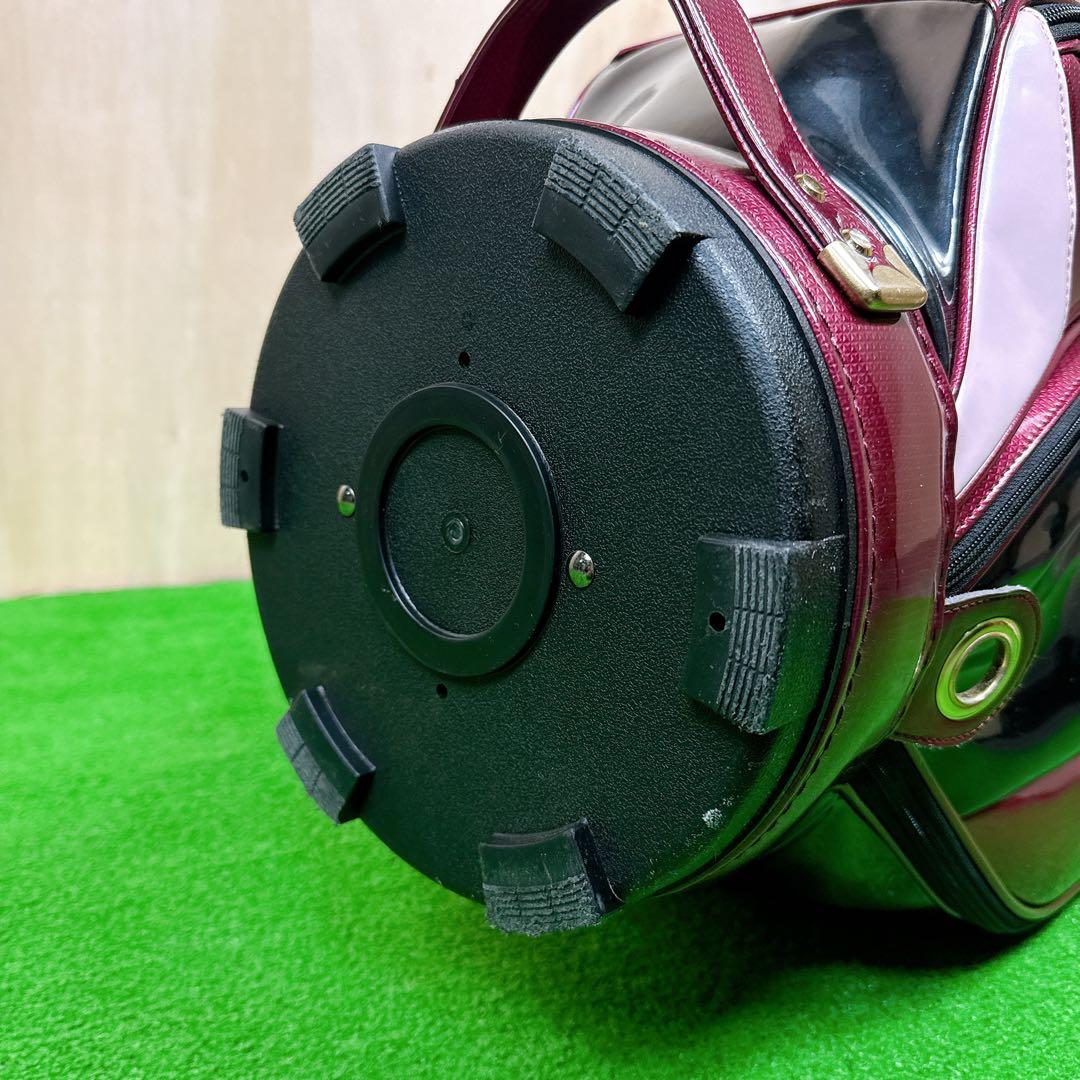 MAJESTY　キャディバッグ　カート式　エナメル素材　ワインレッド系　5分割