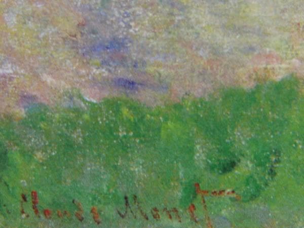 クロード・モネ、「ジュフォス、夕方の風景」、希少な画集より、新品高級額・額装付