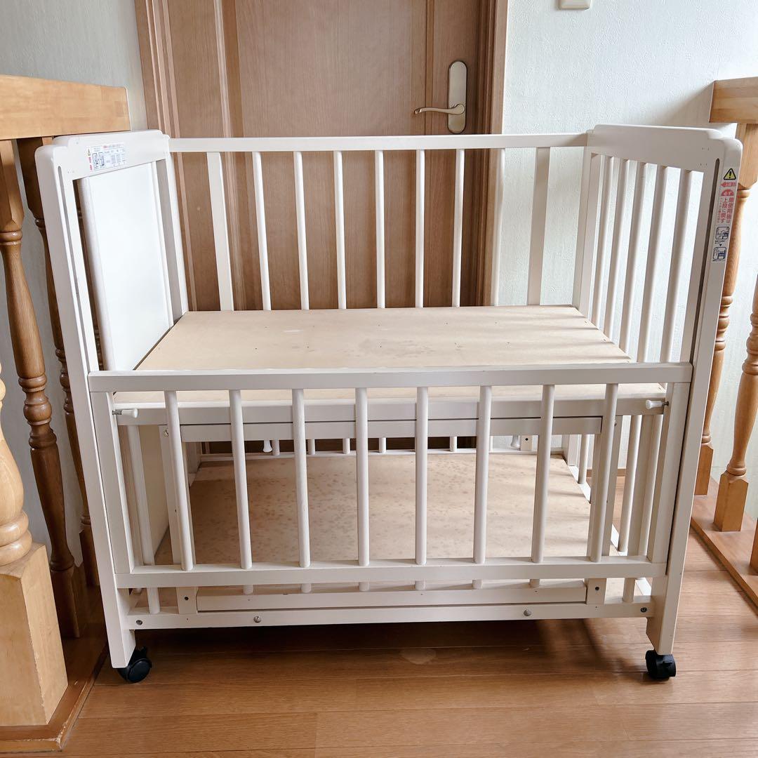 キンタロー ベビーベッド スヌーピー ホワイト 不具合無し おしゃれ 床下収納