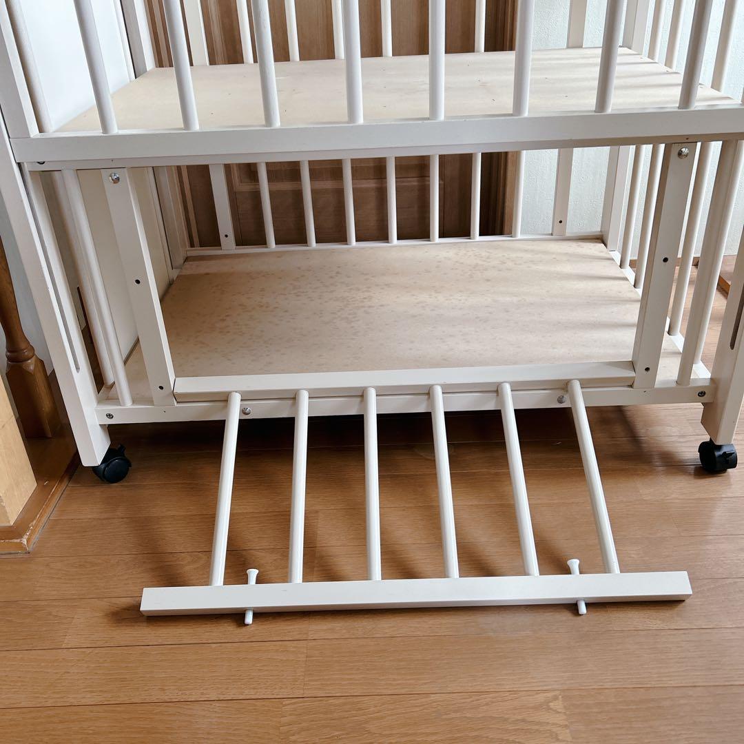 キンタロー ベビーベッド スヌーピー ホワイト 不具合無し おしゃれ 床下収納