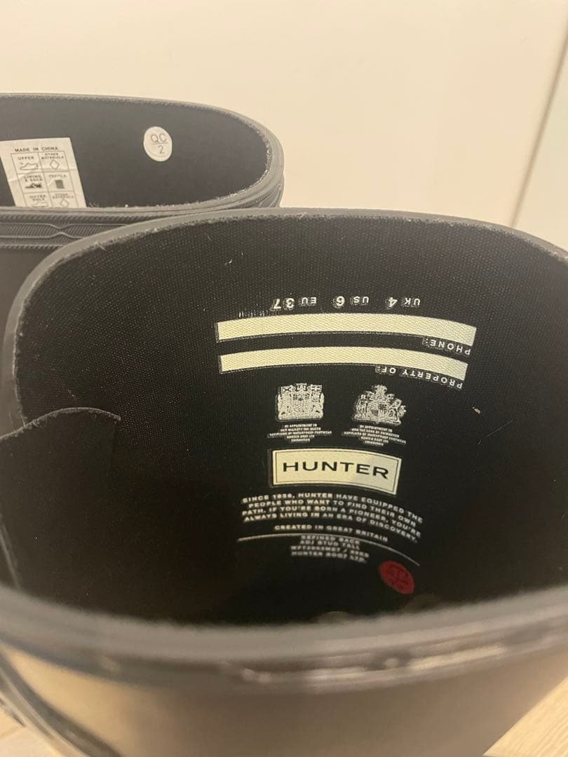 HUNTER ブラック レインブーツ スタッズ付き