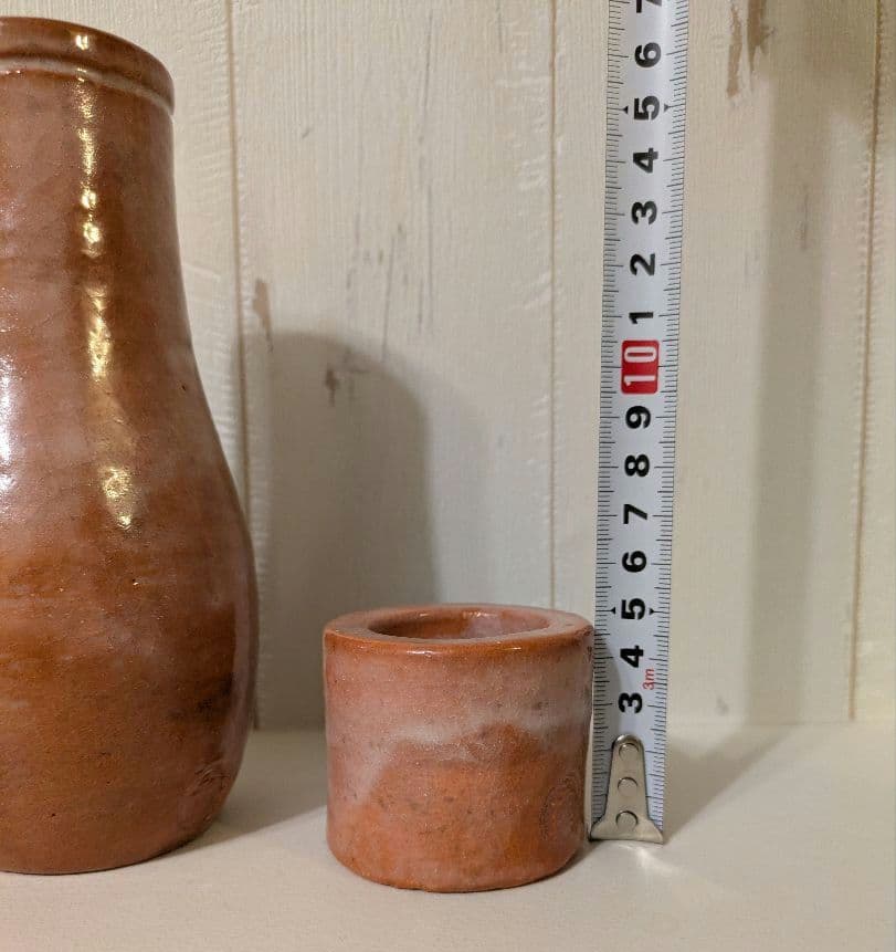 茶道具　建水　蓋置　杓立　三楽作　赤楽