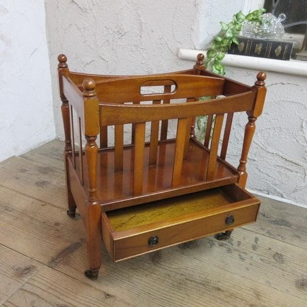 イギリス アンティーク 家具 マガジンラック カンタベリー 収納 6654c