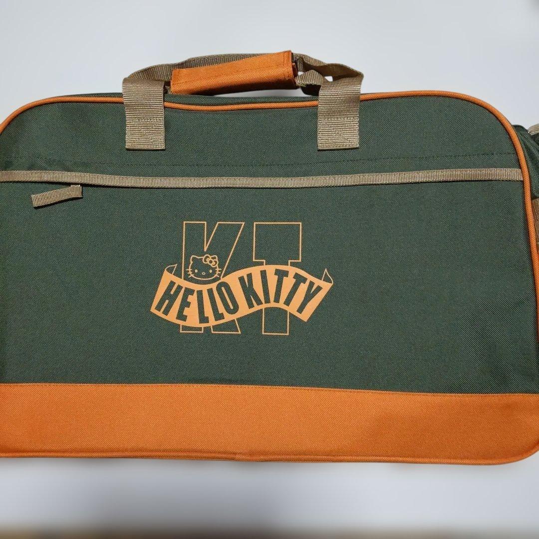 HELLO KITTY ボストンバッグ グリーン/オレンジ