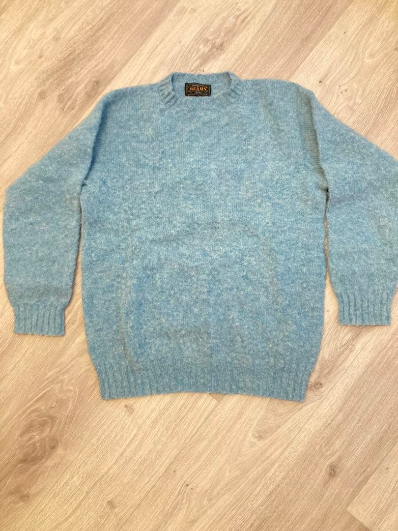 も*り様 【美品】百名品 BEAMS PLUSシエットランドウールニットセーター