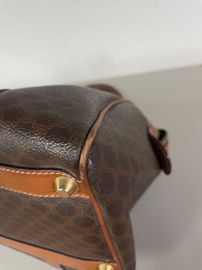 かたつむり❷セリーヌ バッグ マカダム柄 ボストン ヴィンテージ