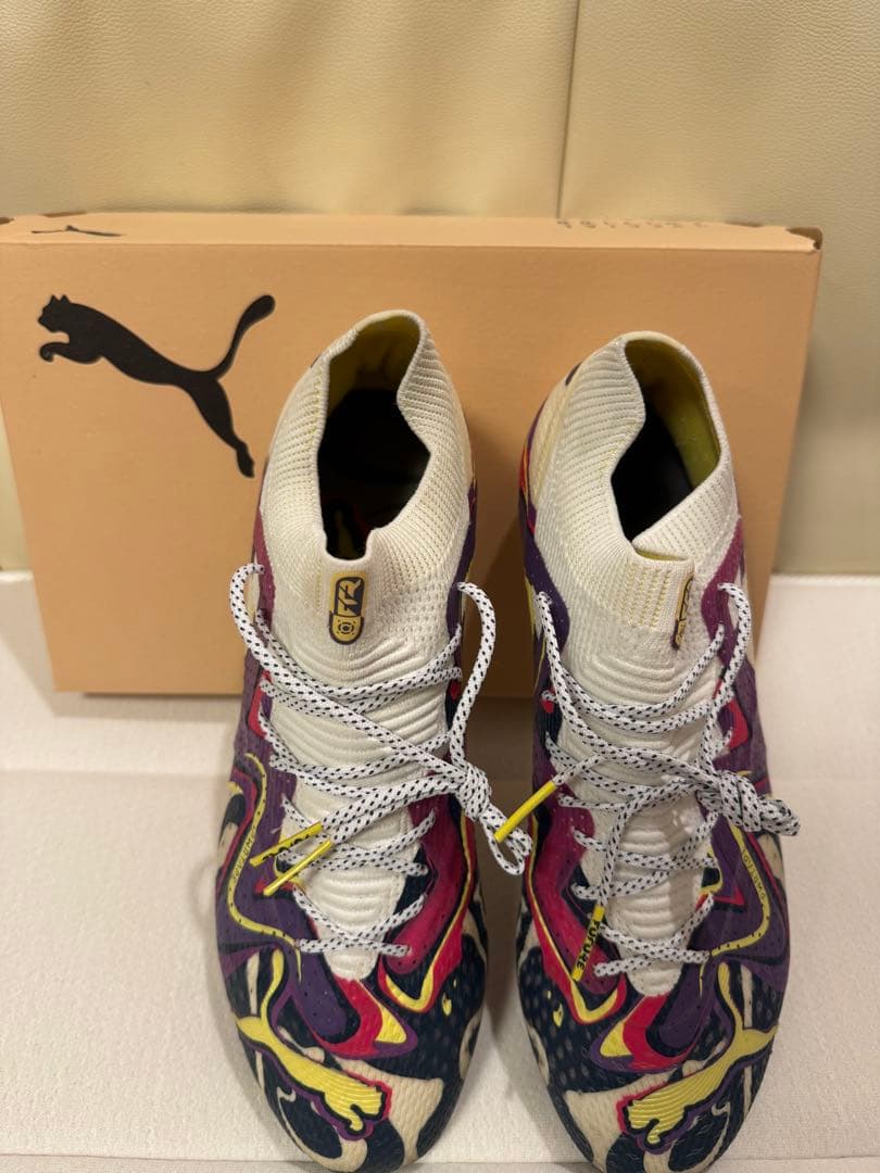 Puma サッカーシューズ FG ホワイト/マルチカラー