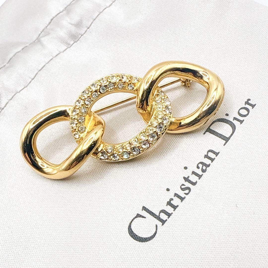 2740-4 極美品✨Dior　ブローチ　CD　ロゴ　希少　刻印