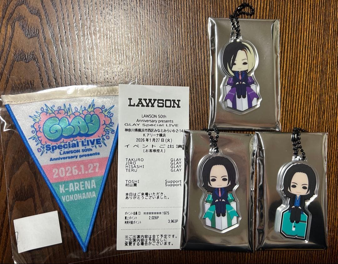 GLAY ローソンKアリーナ ガーランド レシート すわりんこ