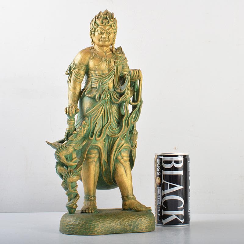 大仏師　松久宗琳作　ブロンズ　不動明王像　仏像　高さ約30.5cm　HR5874