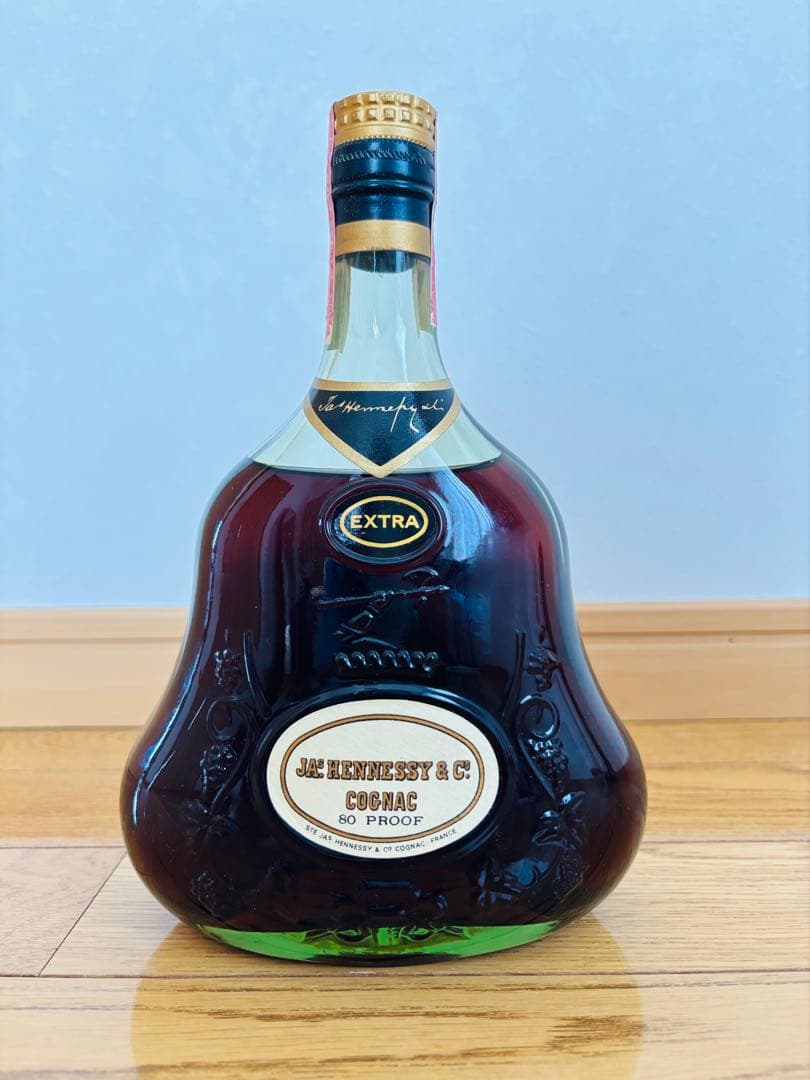 【未開封】ヘネシーEXTRAグリーン ボトル 金キャップ（箱あり）