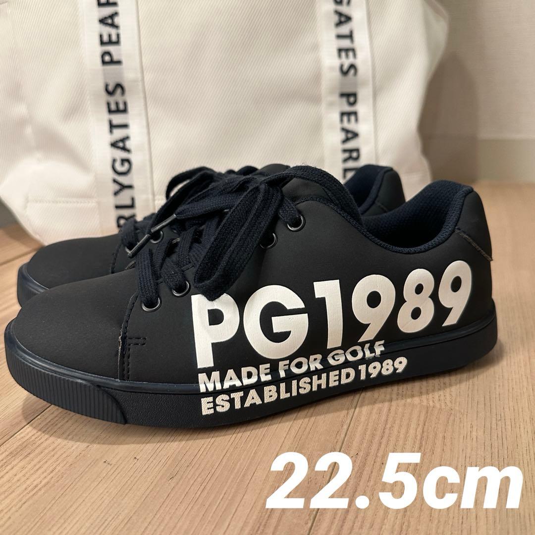 【超美品】パーリーゲイツ ゴルフシューズ スパイクレス ネイビー 22.5cm