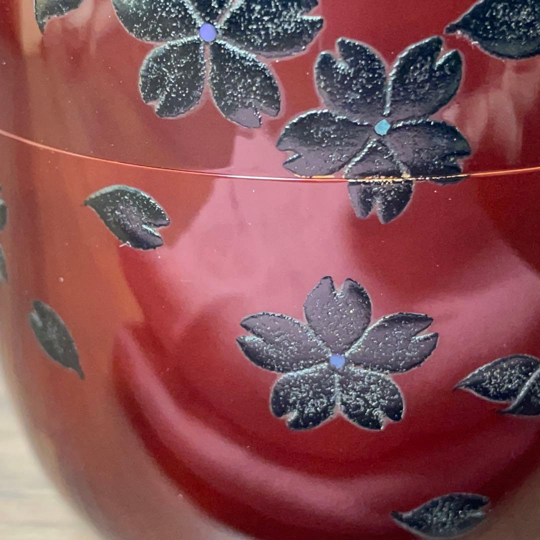 【茶道】大棗　夜桜蒔絵　吉田華正