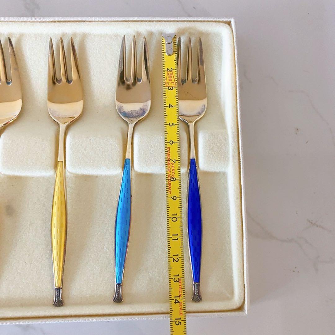 DAVID ANDERSEN 七宝焼 ケーキフォーク スターリングシルバー925