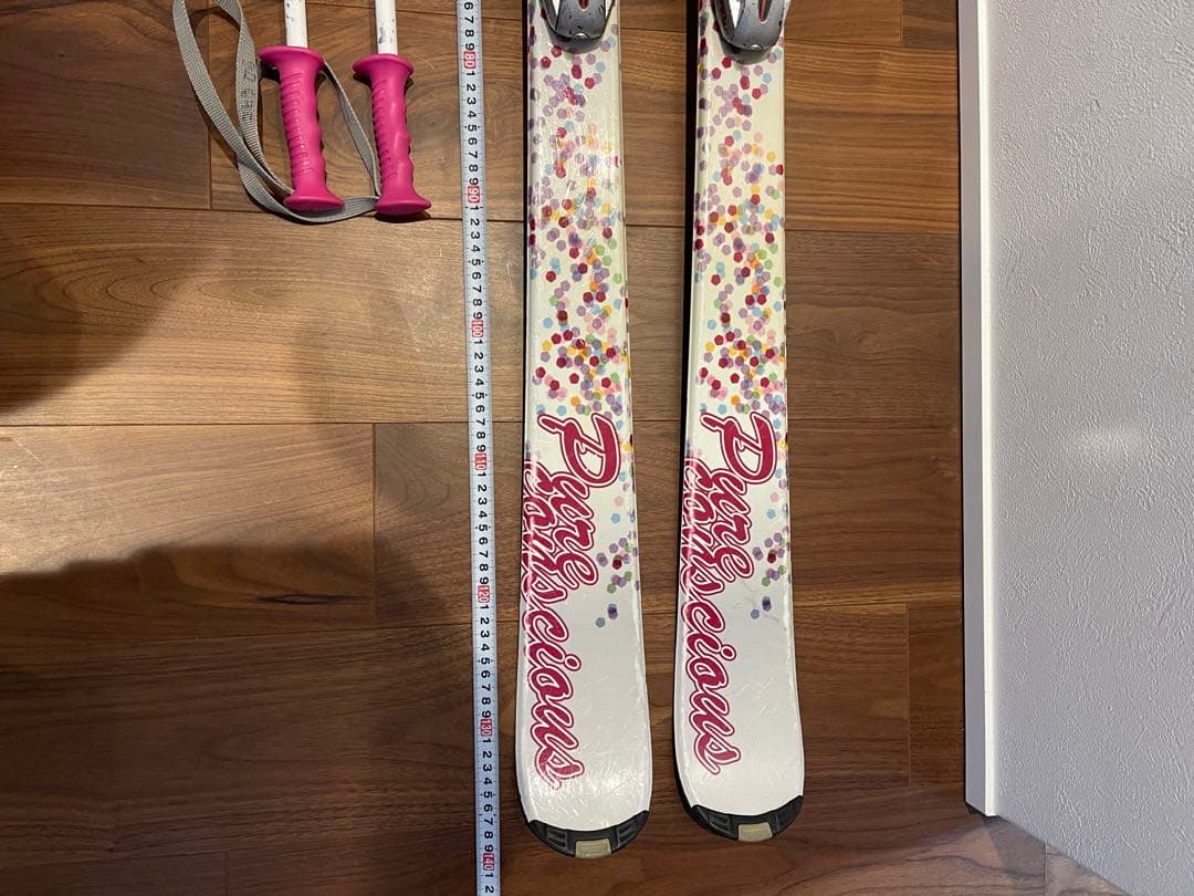 子供用　スキー板140㎝ ビンディング　ストック　3点セット