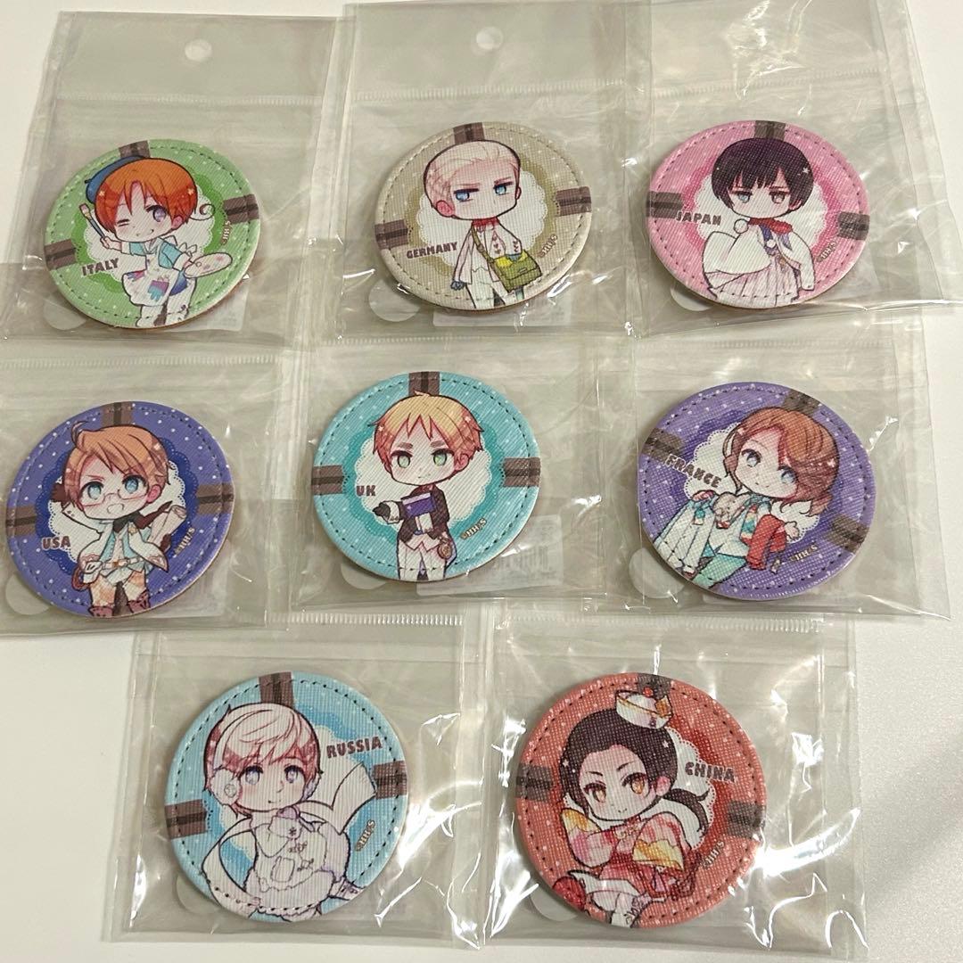 ヘタリア　レザーバッジ　全8種セット　イギリス　フランス　ロシア　他