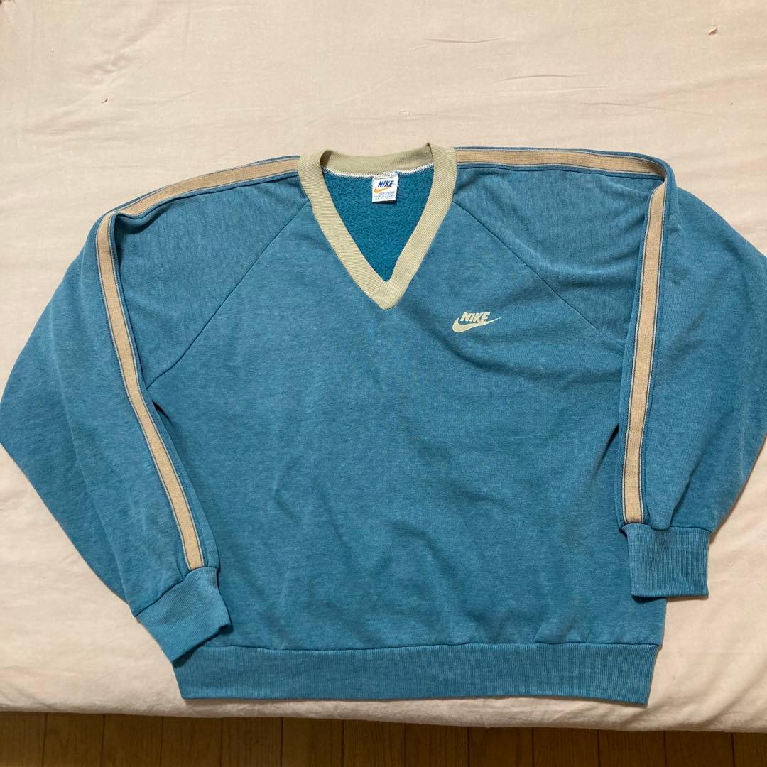 Nike 70s レア 希少 Vネック 刺繍 プルオーバー トレーナー 美品